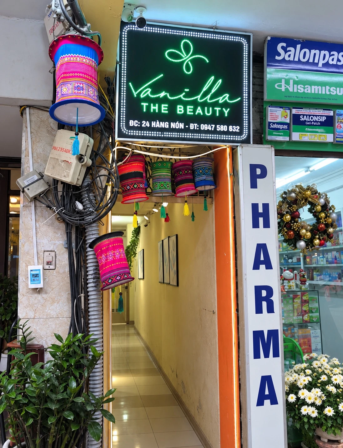 Vanilla The Beauty sign and entrance at 24 Hang Non, Hanoi